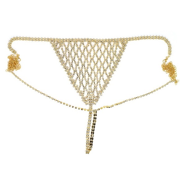 New explosive body chain exaggerated rhinestone Bikini chest chain Panties - Picture 6 of 11